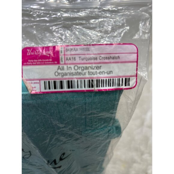 Thirty-One All In Organizer Bag Turquoise Crosshatch - Picture 2 of 4